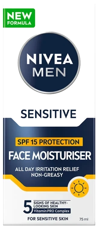 NIVEA Men Sensitive Face Cream SPF15, 75 ml