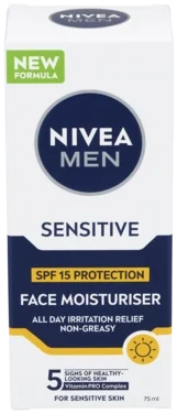 NIVEA Men Sensitive Face Cream SPF15, 75 ml