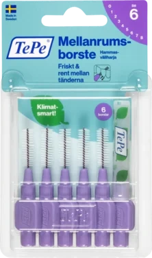 Mellomromsbørste Orignal Lila 1,1 mm 6stk