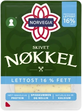 Norvegia Nøkkelost Lett 16% skivet 150g