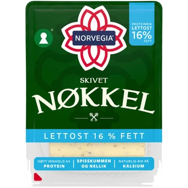 Norvegia Nøkkel 16 % Lett Skivet 150 G