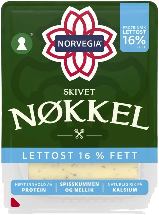 Norvegia Nøkkel 16 % Lett Skivet 150 G