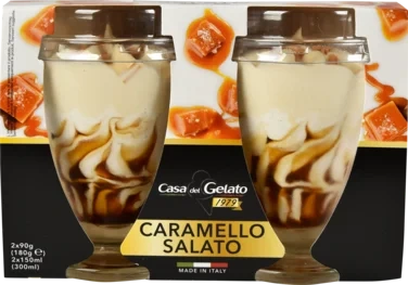 Gelato Salted Caramel Glass 2x150ml Casa Del Gelato