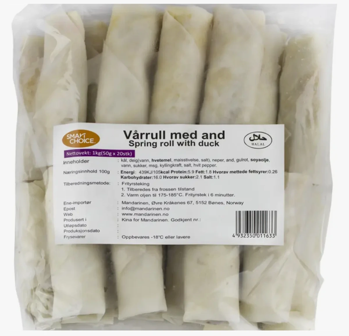Vårrull med And 1kg Smart Choice