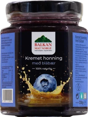 Kremet Honning med Bblåbær 230g Balkan Mat Norge