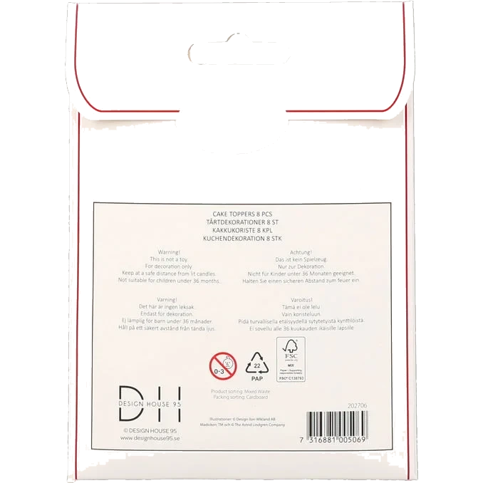 Madicken Tårtdekoration 8-pack
