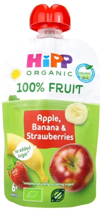 Smoothie Äpple, banan & jordgubb 6 Mån Eko