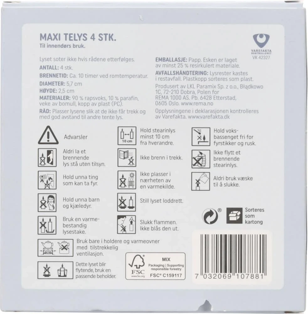 Maxi-telys i plastkopp