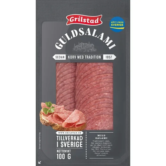 Guldsalami skivad 100g Grilstad