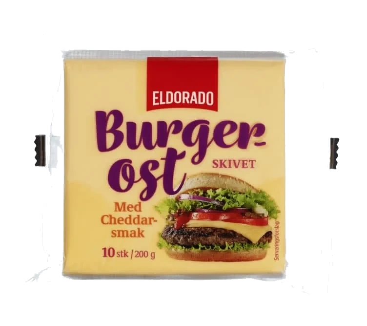 Burgerost m/cheddarsmak 200g Eldorado