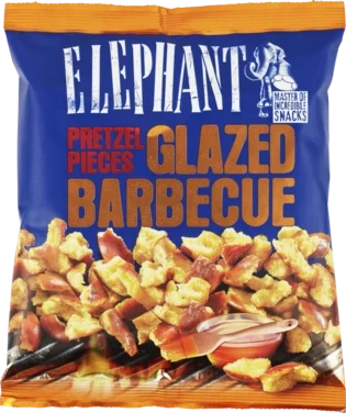 Elephant Pretzel Pieces Glazed Bbq 125g