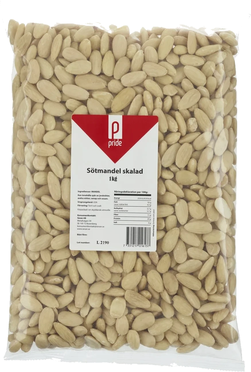 Sötmandel skalad