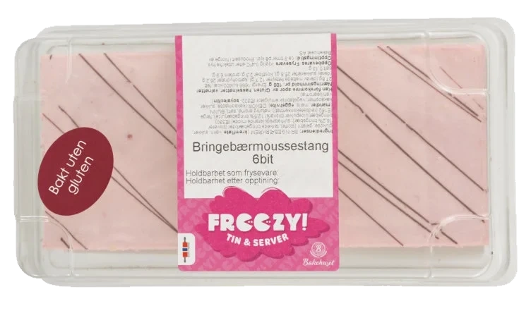 Bringebærmousse Stang 6bit 440g Bakehuset