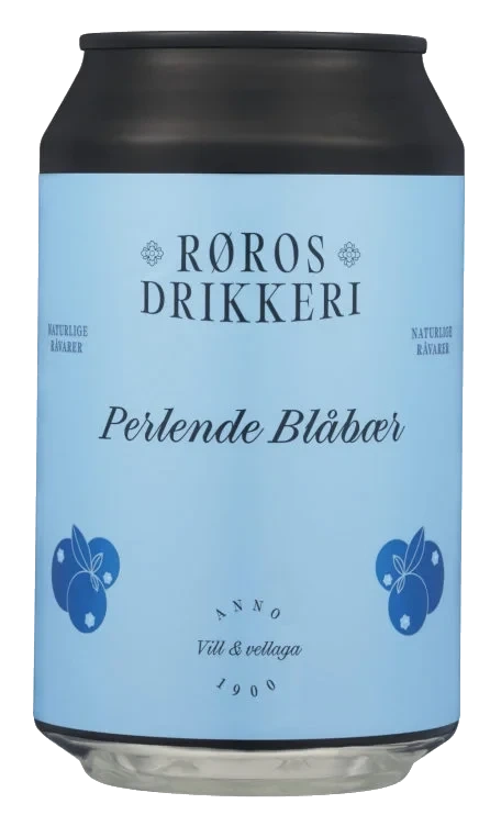 Perlende Blåbærdrikk Fra Røros Drikkeri, Boks 0,33l*24