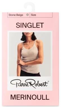 Wool Singlet Stone Beige L Pierre Robert