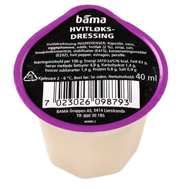 Hvitløksdressing 40g Bama Salatbar