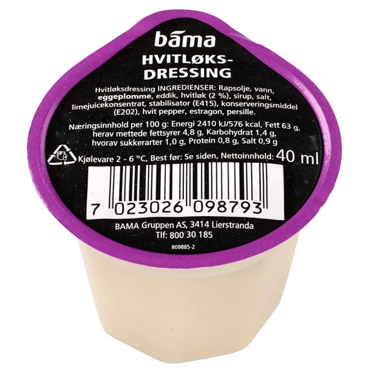 Hvitløksdressing 40g Bama Salatbar