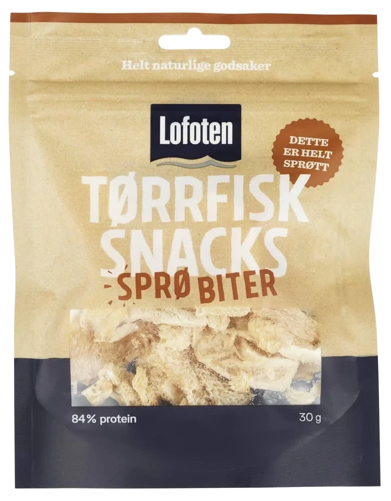 Tørrfisksnacks Sprø biter, 30 g
