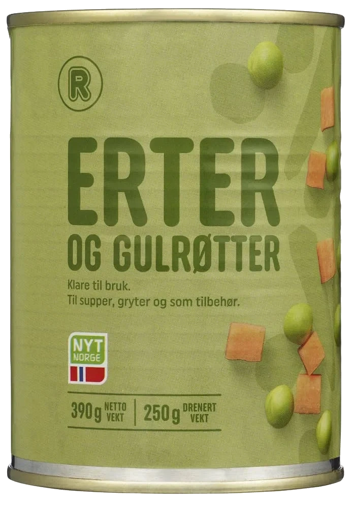 Erter og gulrøtter