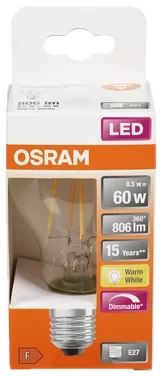 Led cl A 60 Dimbar Klar E27