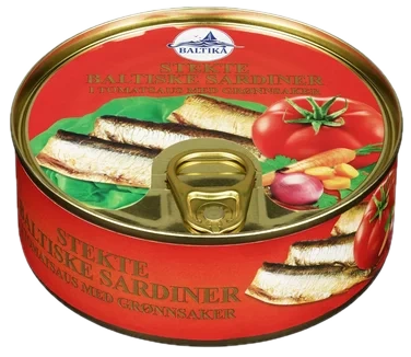 Sardiner Stekte i Tomatsaus med Grønnsaker 240g Baltika