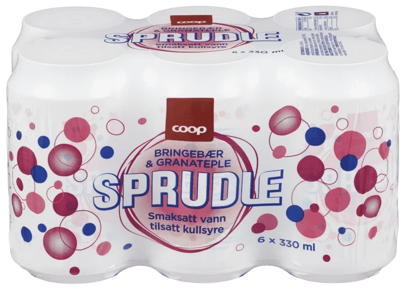 Coop Sprudle Bringebær/Granateple 6stk x 0,33l