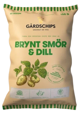 Potatischips med Brynt Smör & Dill 150g Gårdschips