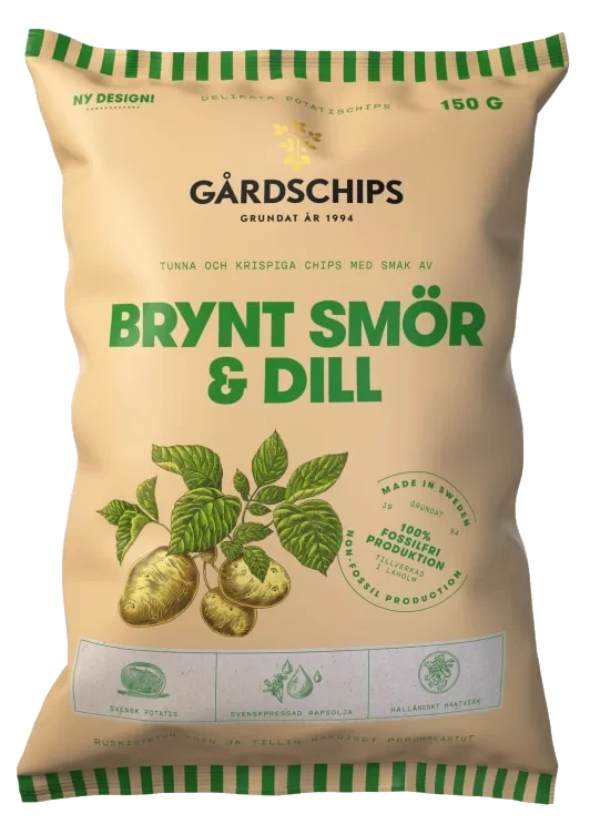 Potatischips med Brynt Smör & Dill 150g Gårdschips
