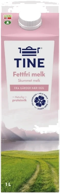 Tine Fettfri Skummet Melk 0,1% 1l