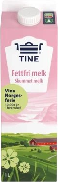 Tine Fettfri Skummet Melk 0,1% 1l