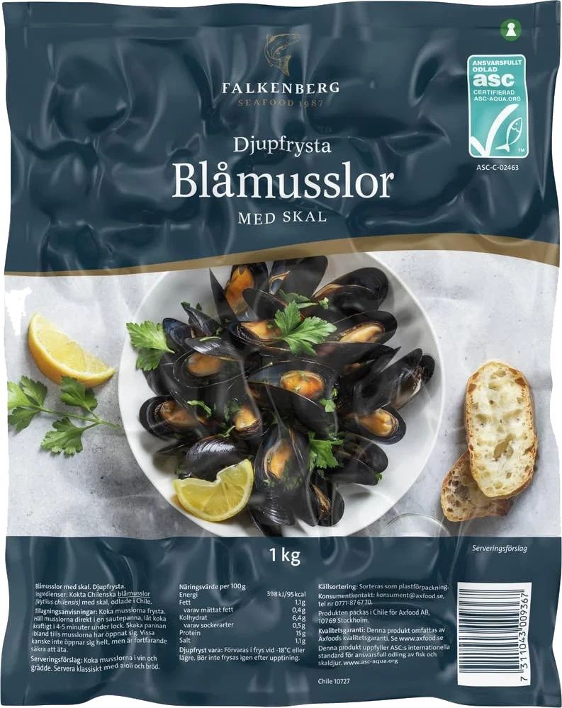 Blåmusslor ASC Fryst