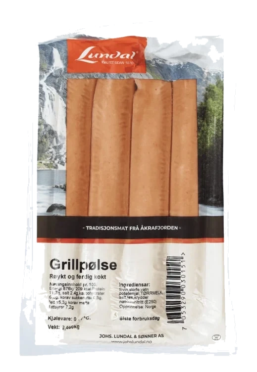 Grillpølse Røykt 480g Lundal