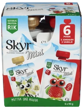Skyr Mini Jordbær & Vanilje 6x90g