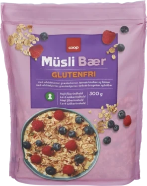 Muesli With Blue- & Raspberries, Gluten-free
