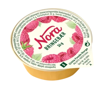 Bringebærsylt Porsj 24g Nora