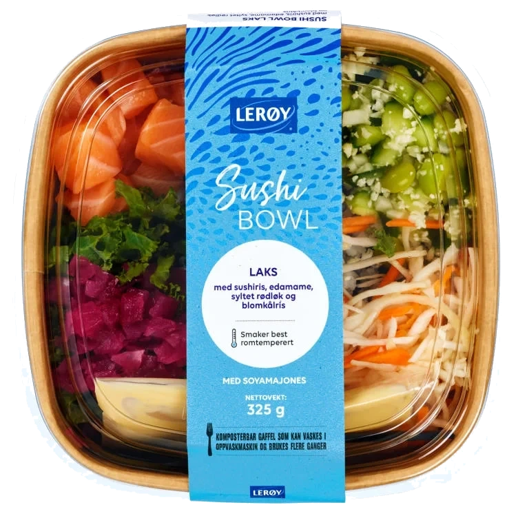 Sushibowl m/Laks&Edamame 325g Lerøy