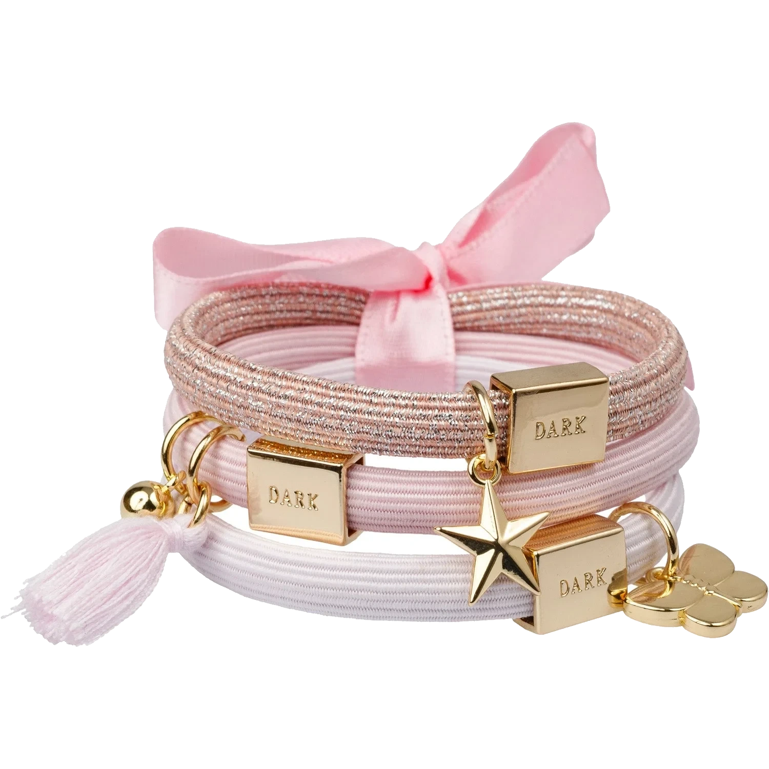 Dark Hair Ties Charm Combo