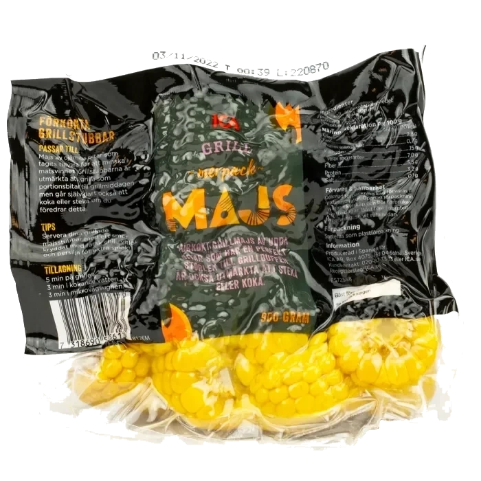 Förkokt majs i bit 900g ICA