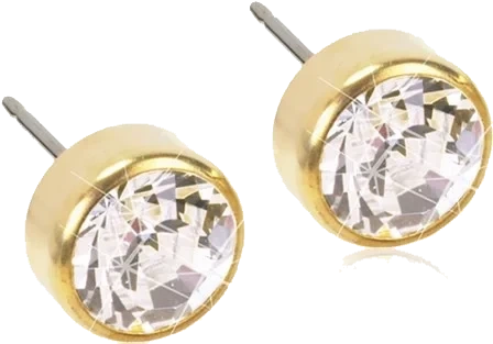 Blomdahl Golden Titanium Crystal Bezel 6 mm