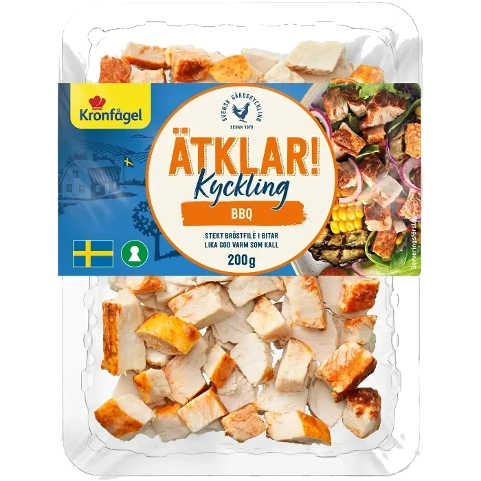 Kycklingbitar Ätklar Tärnad BBQ 200g Kronfågel