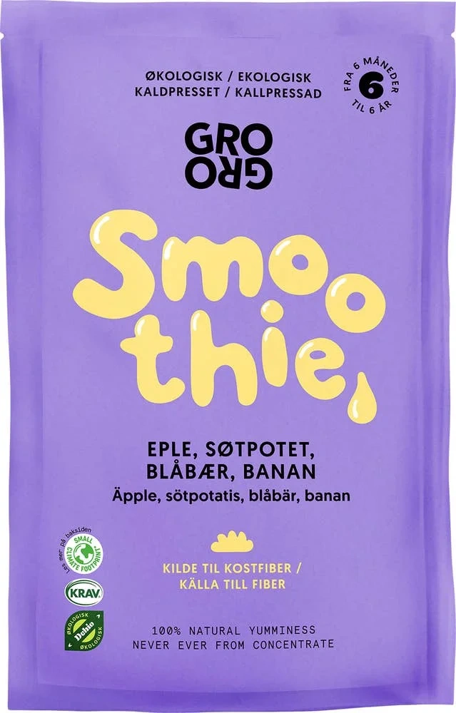 Smoothie med eple og blåbær