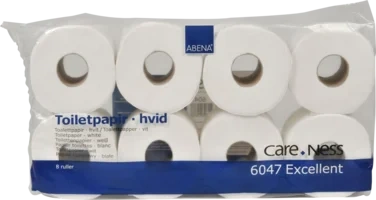 Toalettpapir 3-lags 34.2m Hvit 100% Nyfiber 8rl