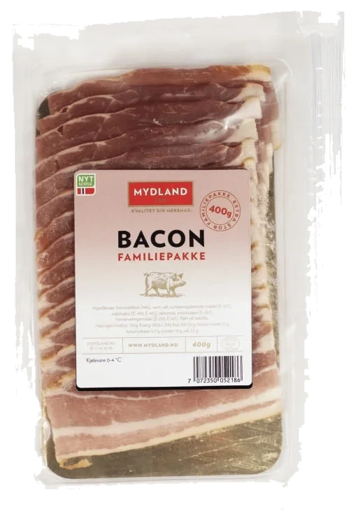 Bacon skivet 400g Mydland