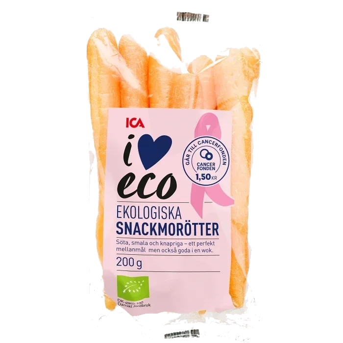 Snackmorot Rosa bandet 200g Klass 1 ICA I love eco