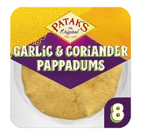 Pappadums Hvitløk & Koriander 80g