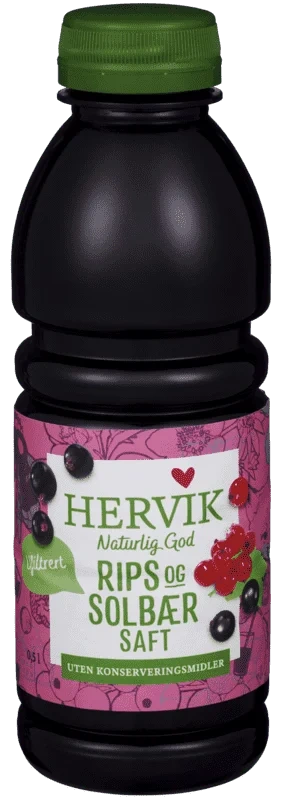 Hervik Ufiltrert Rips Solbærsaft 0.5l