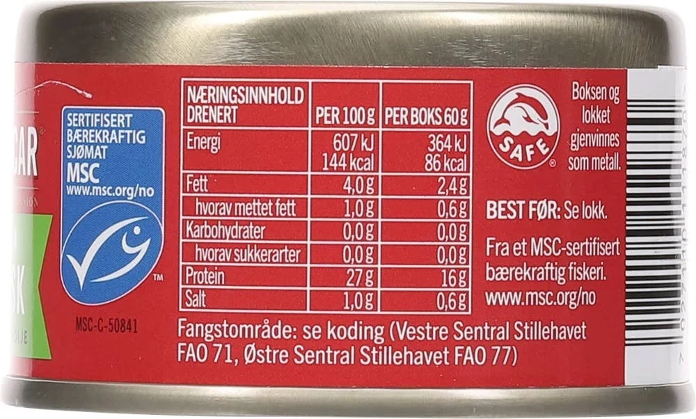 MSC-tunfisk i olivenolje
