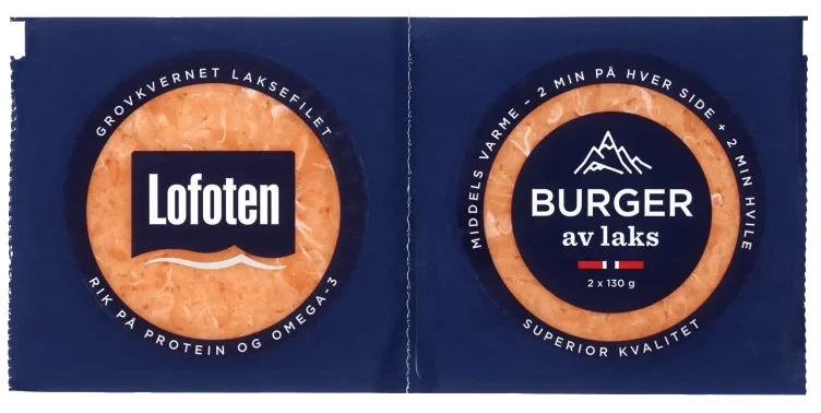 Lakseburger Naturell 2x130g Lofoten