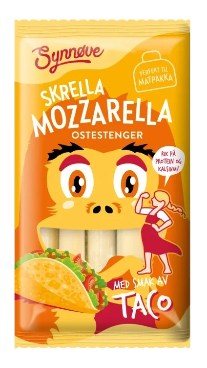 Mozzarella Skrella Ostestenger 100g Synnøve