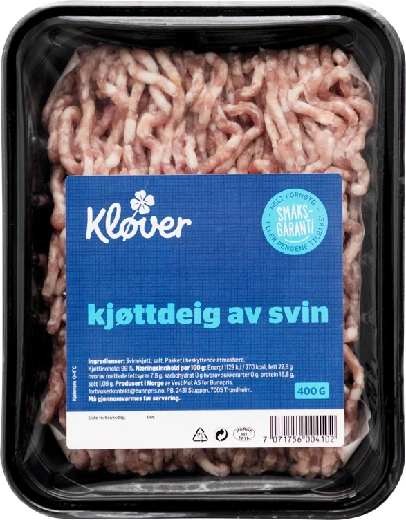 KJØTTDEIG AV SVIN 400 g Kløver